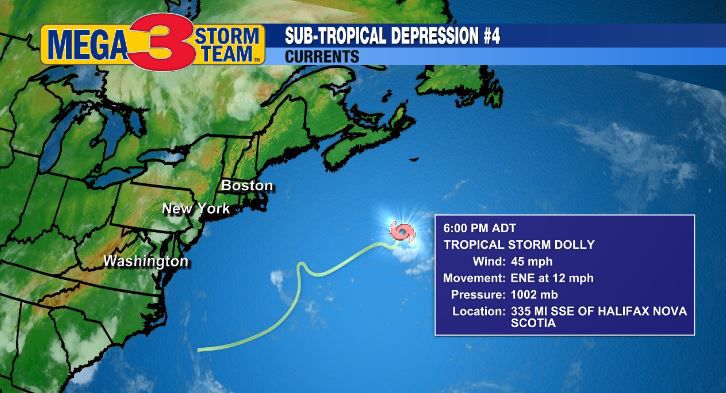 Current Data about Tropical Storm Dolly from the National Hurricane Center
